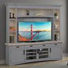 AMERICANA MODERN - DOVE 92 in. TV Console with Hutch, Backpanel and LED Lights