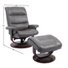 KNIGHT - ICE Manual Reclining Swivel Chair and Ottoman